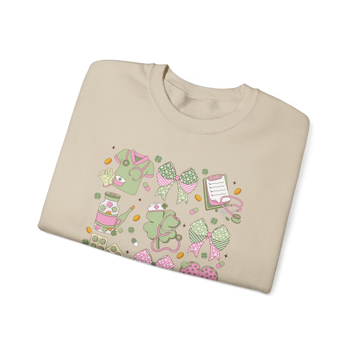 Adorable Nurse St. Patricks Day Sweatshirt,  RN sweatershirt, ER Nurse, NICU Nurse, PICU nurse, clover, lucky nurse sweatshirt.