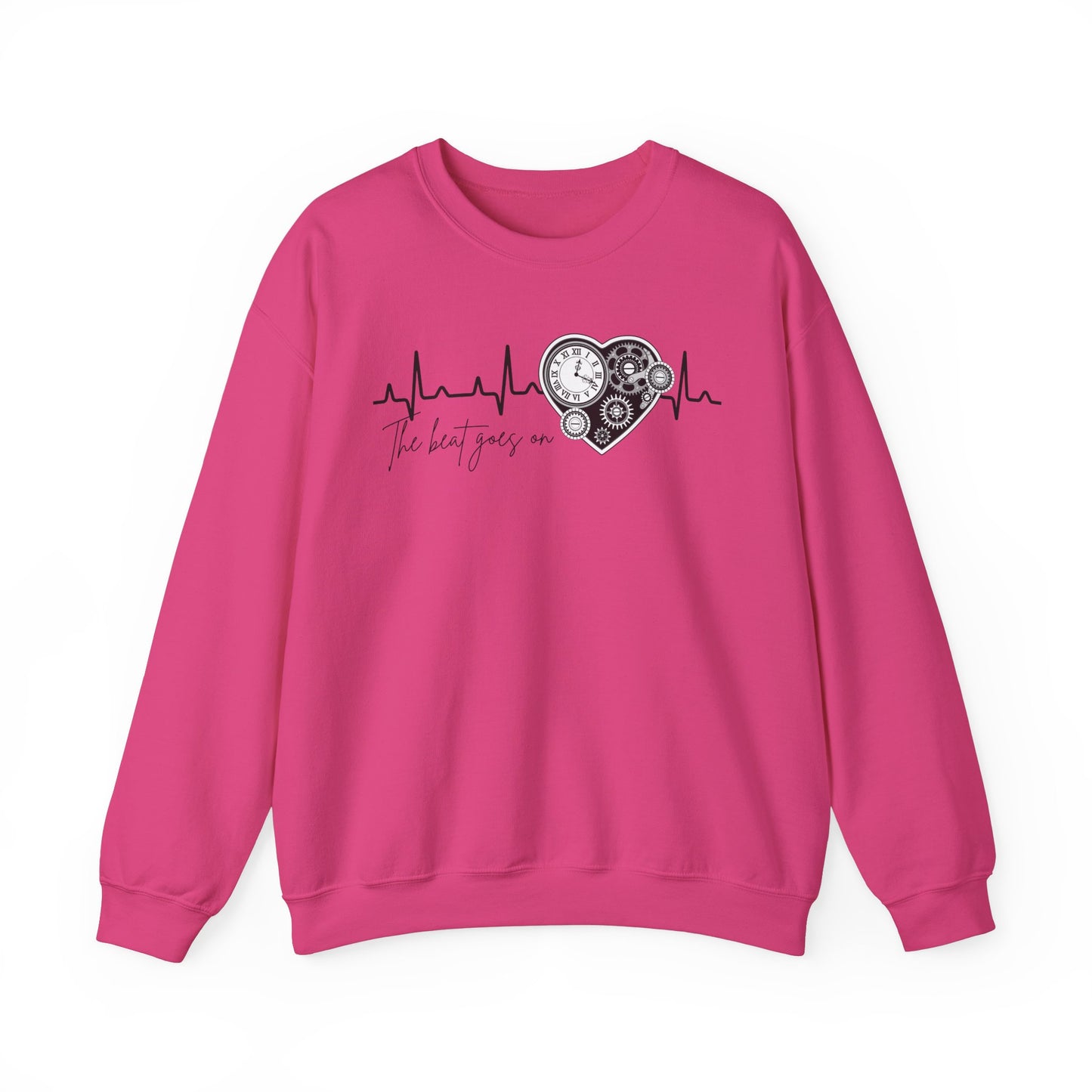 The beat goes on cardiology sweatshirt, cute and cozy mechanical heart gildan sweatshirt