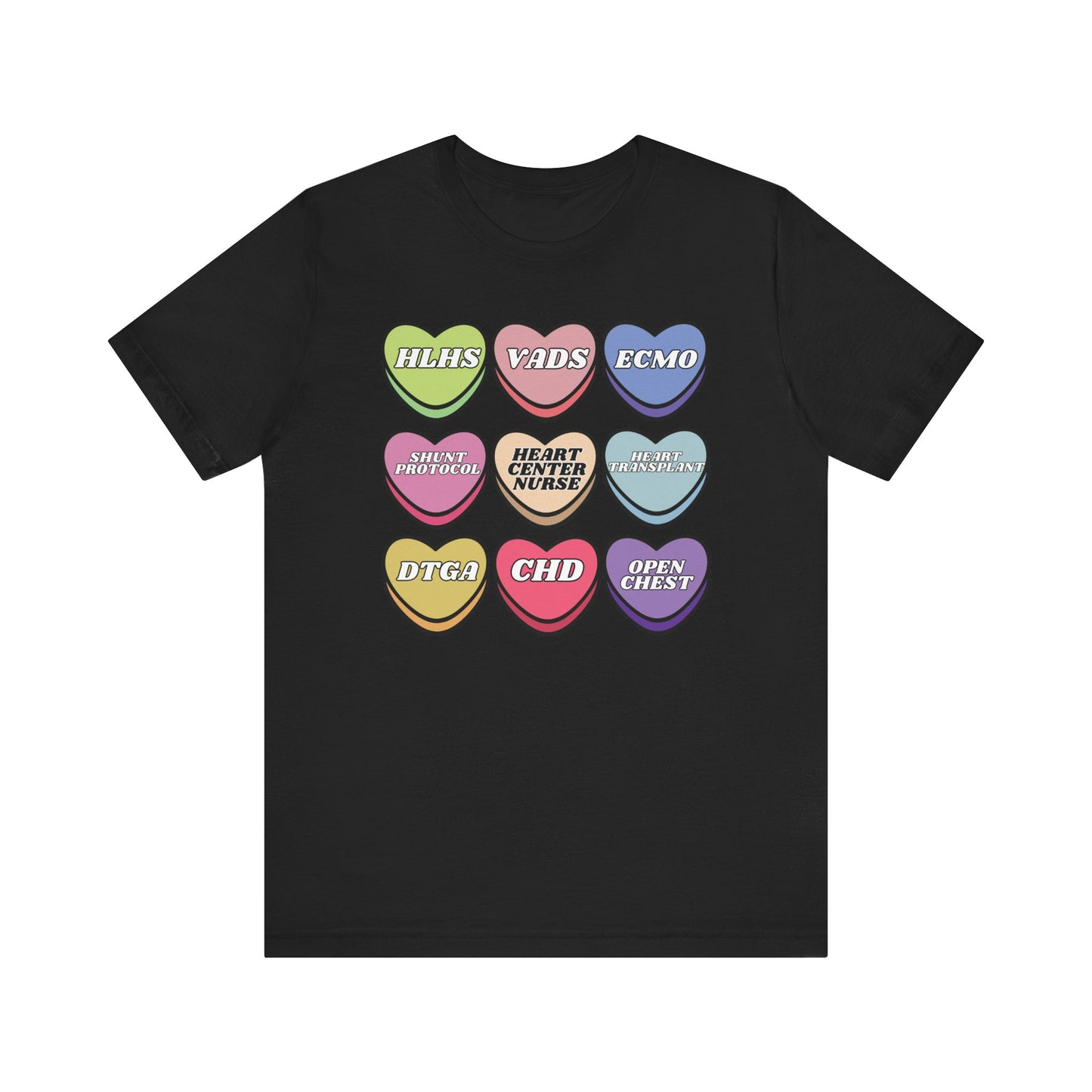 Heart Center Nurse Valentine’s Day comfy Bella Canvas T shirt , Cute Candy Heart Sayings, match your coworkers this Valentine’s Day