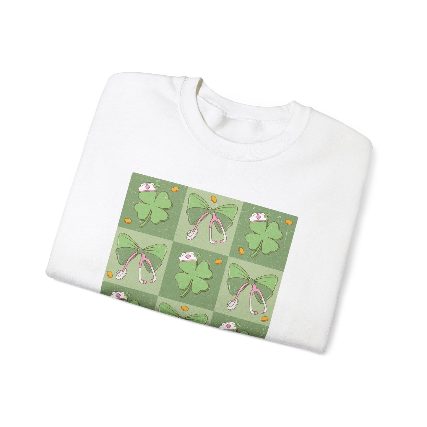 Cute Plaid Nurse St. Patricks Day Sweatshirt,  RN sweatershirt, ER Nurse, NICU Nurse, PICU nurse, clover, lucky nurse sweatshirt.