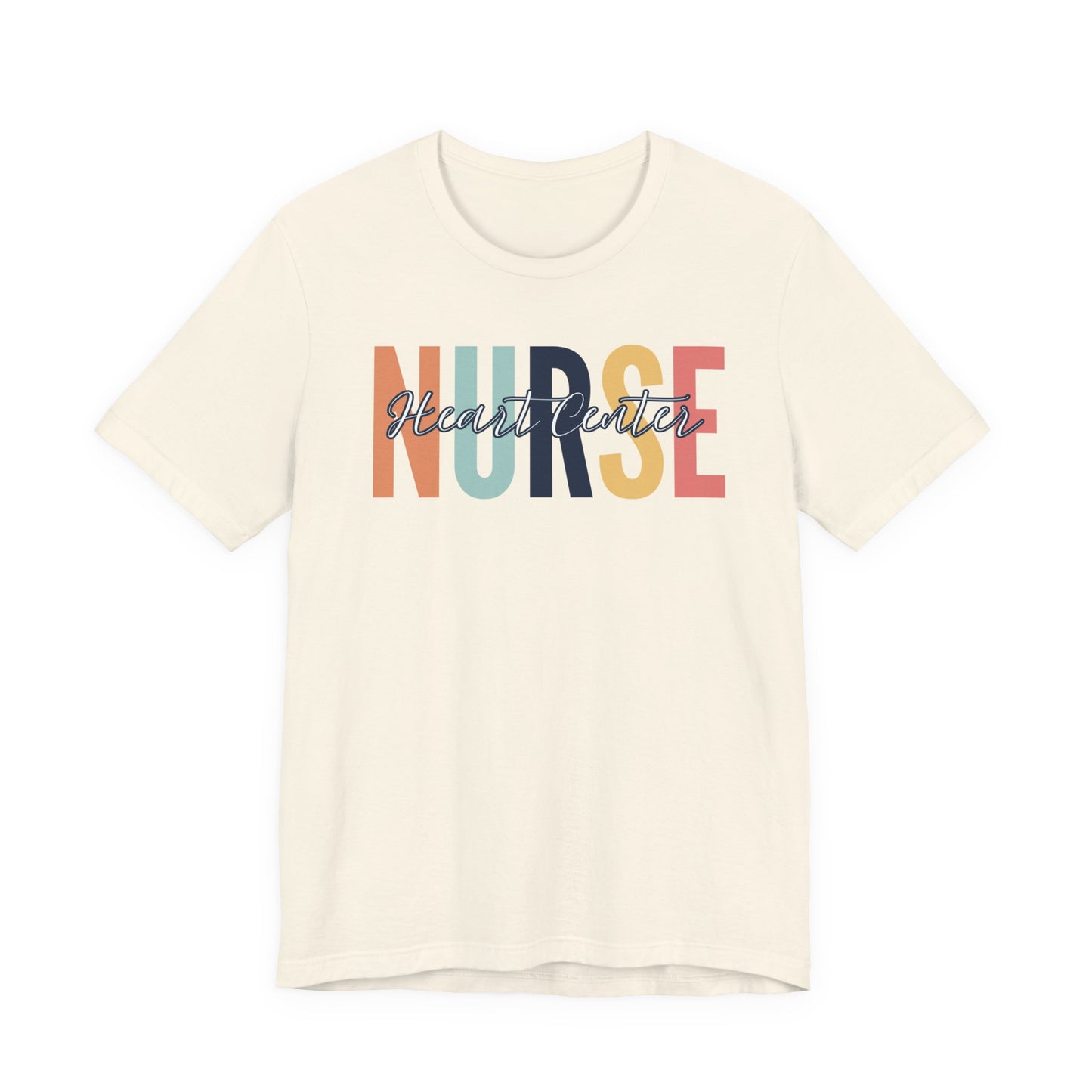 Heart center rainbow neutral Peds nurse Shirt, Gift for nurse, Graduation gift, birthday gift for nurse, ER nurse, RN shirt.