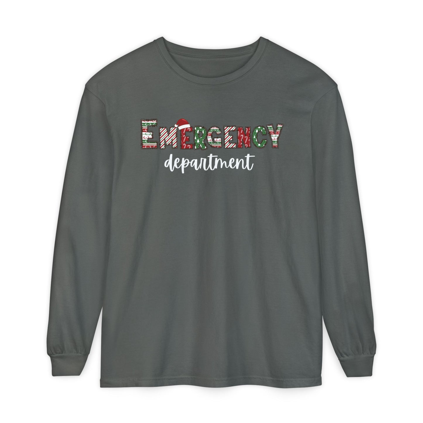 Comfort colors Christmas emergency department long sleeve, get festive with your coworkers !