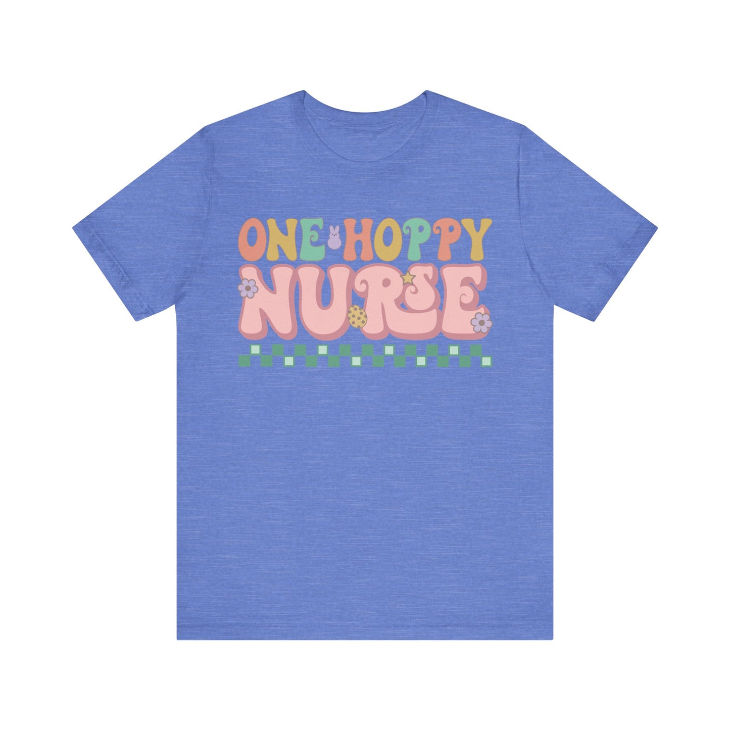 One Hoppy Nurse Easter Women Shirt, Retro Chick, Nurse shirt, teacher shirt, Easter nurse, punny shirt, funny woman shirt.