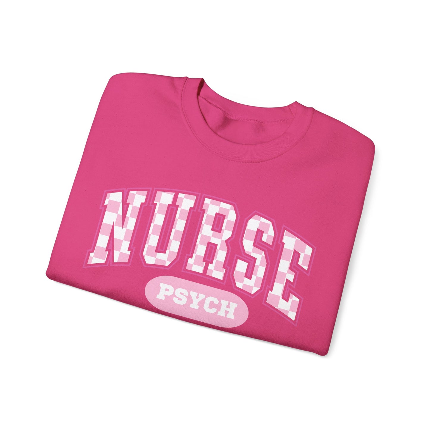 Psych Nurse Retro Checkered Varsity Letter Nurse Sweatshirt