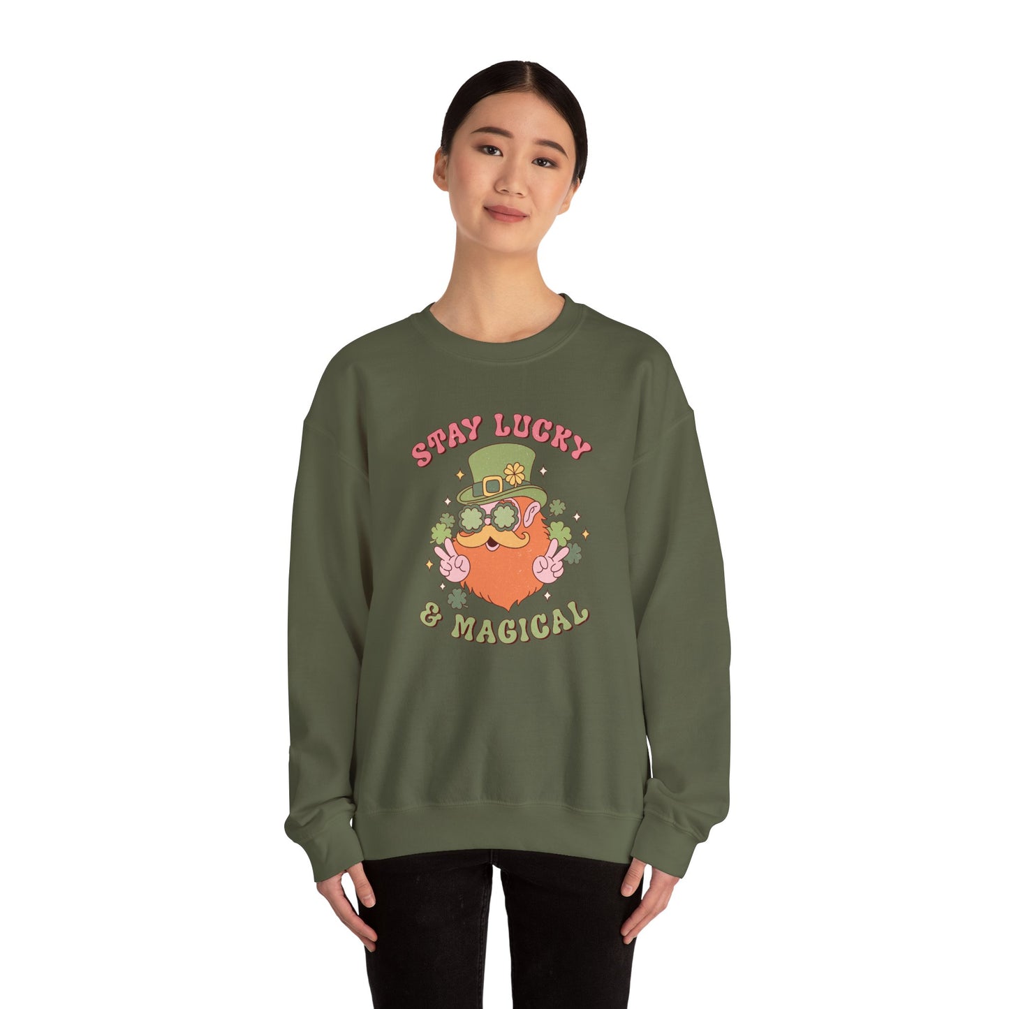 Stay Lucky and magical leprechaun Nurse St. Patricks Day Sweatshirt,  RN sweatershirt, ER Nurse, NICU Nurse, PICU nurse, clover, lucky nurse sweatshirt.