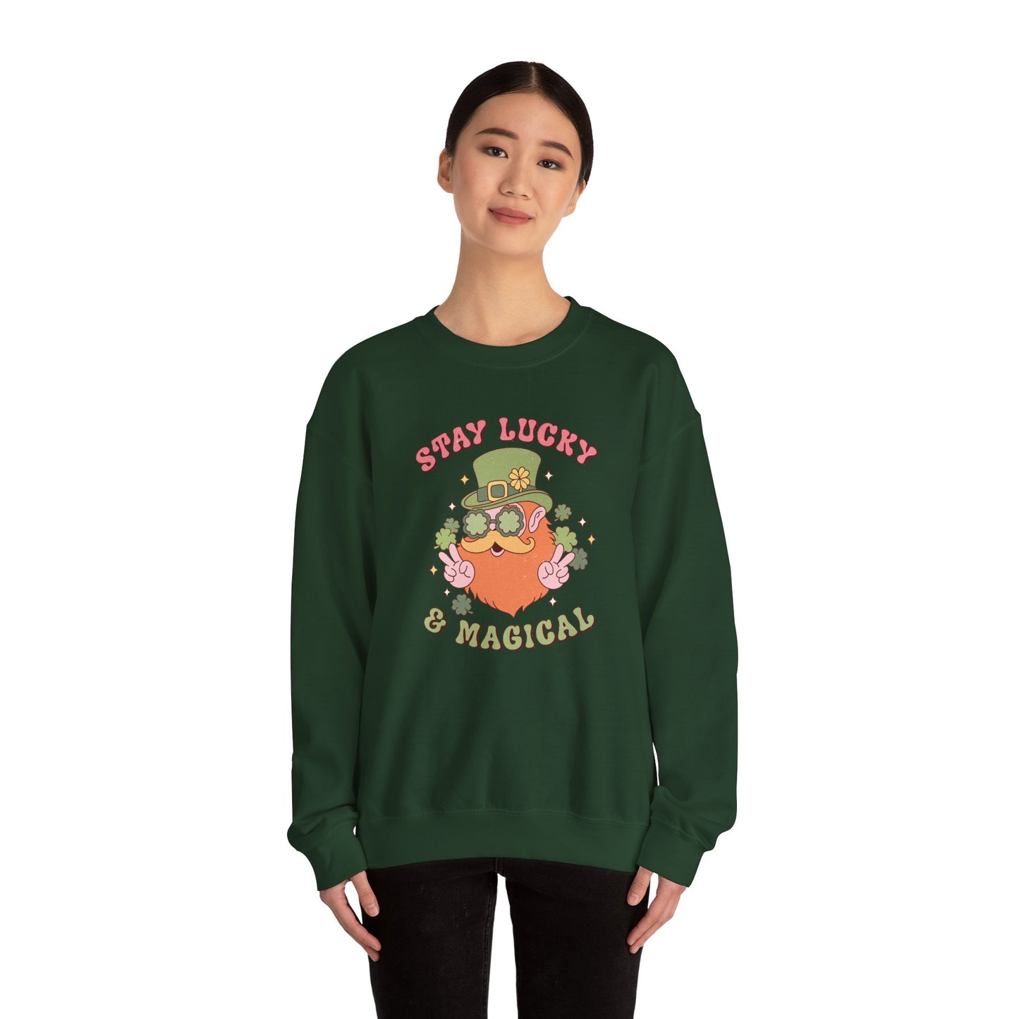 Stay Lucky and magical leprechaun Nurse St. Patricks Day Sweatshirt,  RN sweatershirt, ER Nurse, NICU Nurse, PICU nurse, clover, lucky nurse sweatshirt.