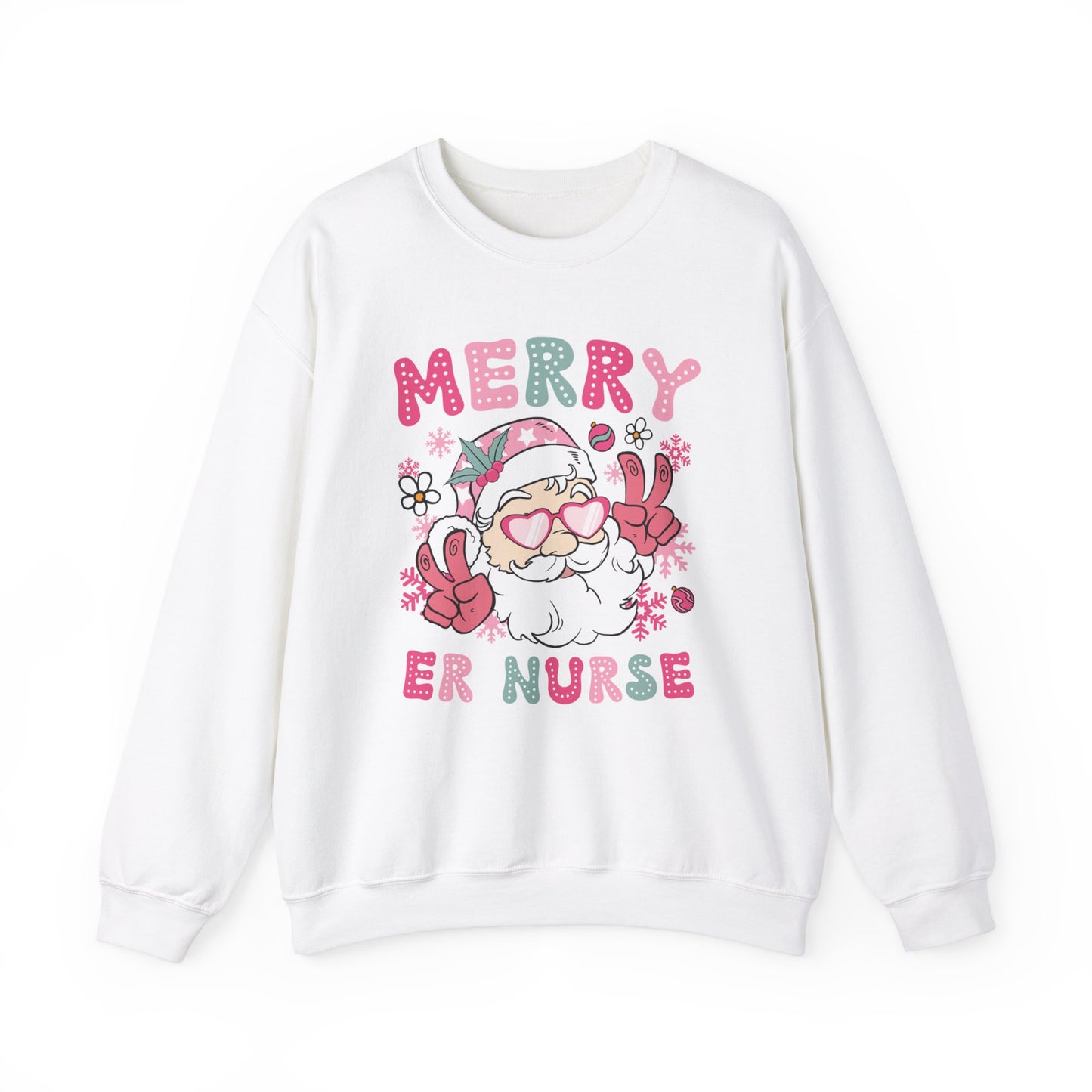 Christmas ER Nurse Sweatshirt, retro Santa comfort colors sweatshirt, Merry Nurse Sweatshirt, Nurse Gift, Holiday Sweatshirt