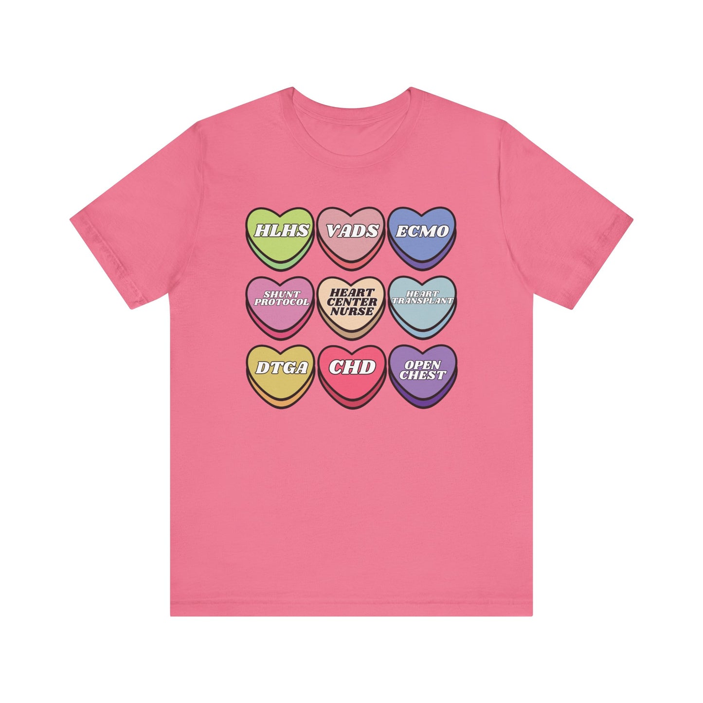 Heart Center Nurse Valentine’s Day comfy Bella Canvas T shirt , Cute Candy Heart Sayings, match your coworkers this Valentine’s Day