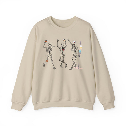 Dancing Skeleton Halloween Sweatshirt, Halloween sweatshirt, nurse sweater , spooky season, funny Halloween sweatshirt