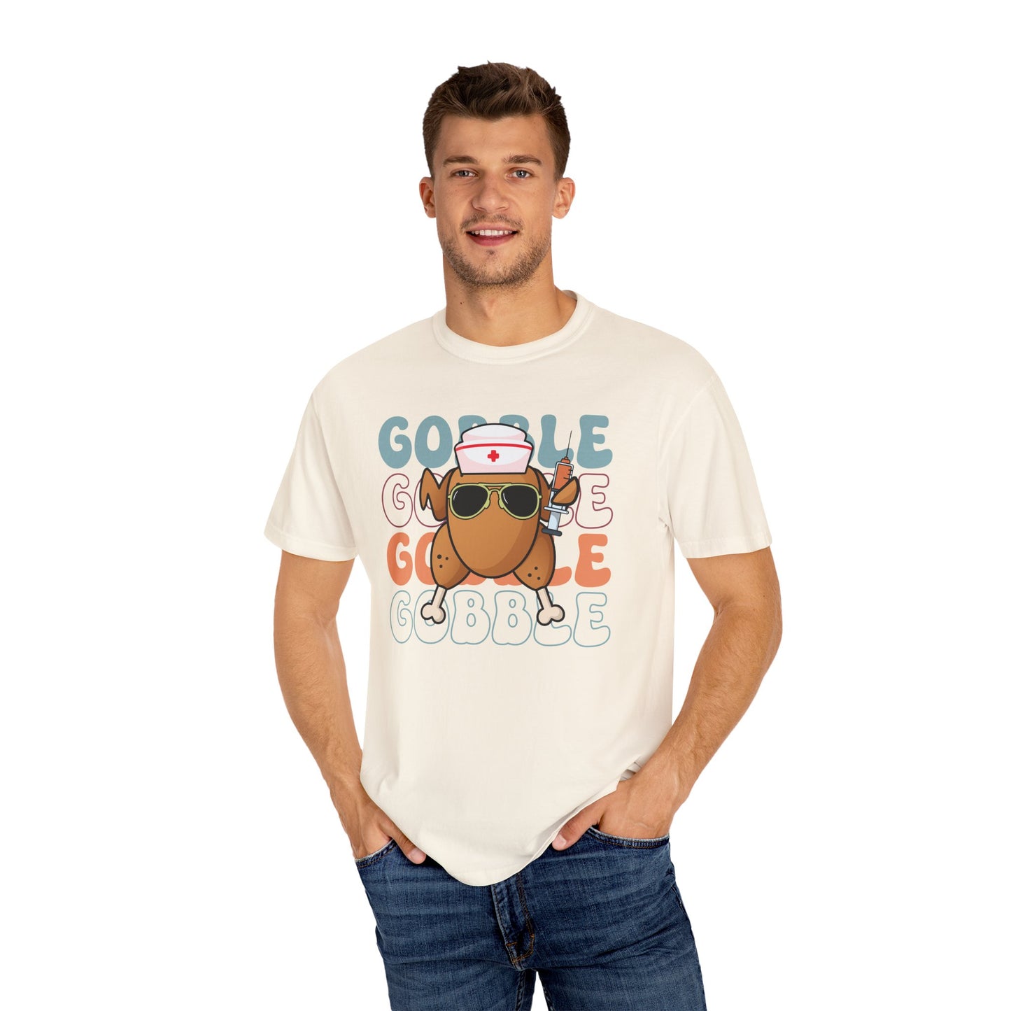 Funny gobble gobble turkey  Thanksgiving Comfort colors tshirt
