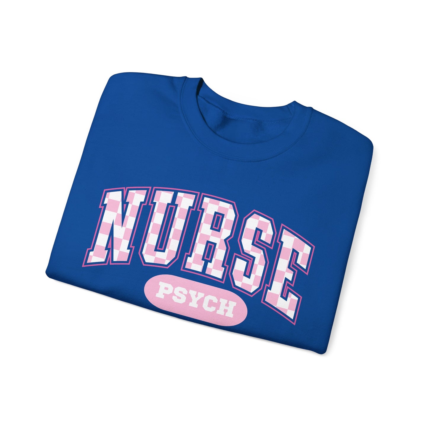 Psych Nurse Retro Checkered Varsity Letter Nurse Sweatshirt