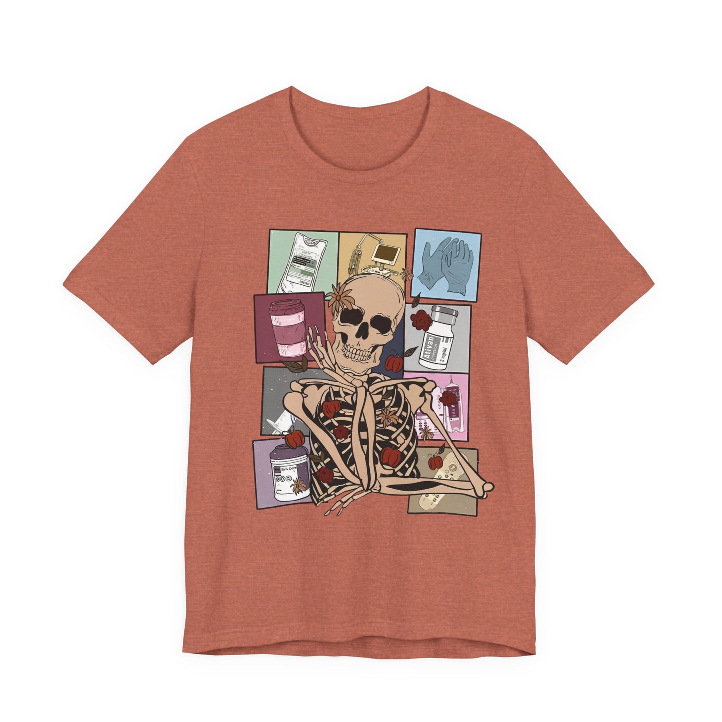 Funny skeleton nurse tshirt, Halloween sweatshirt, spooky season, ER RN, NICU nurse,  Halloween Nurse,, floral Halloween ghost,