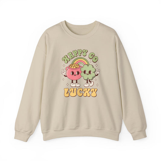 Happy Go Lucky St. Patricks Day sweatshirt, St. Pattys Nurse sweatshirt, ED RN, NICU, Teacher, Nurse Sweatshirt, Retro St. Pattys