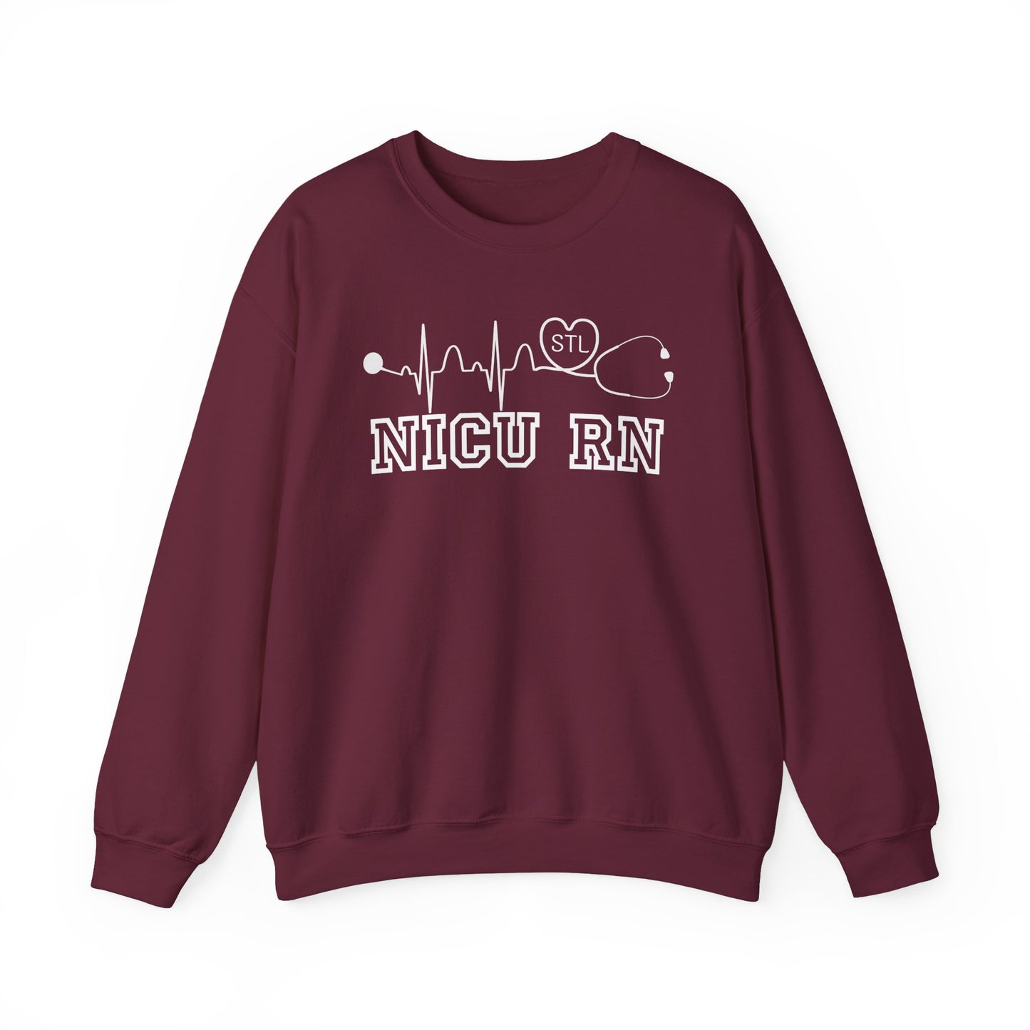 STL NICU RN Comfy Gildan Sweatshirt, EKG STL  love, wear out or at work!