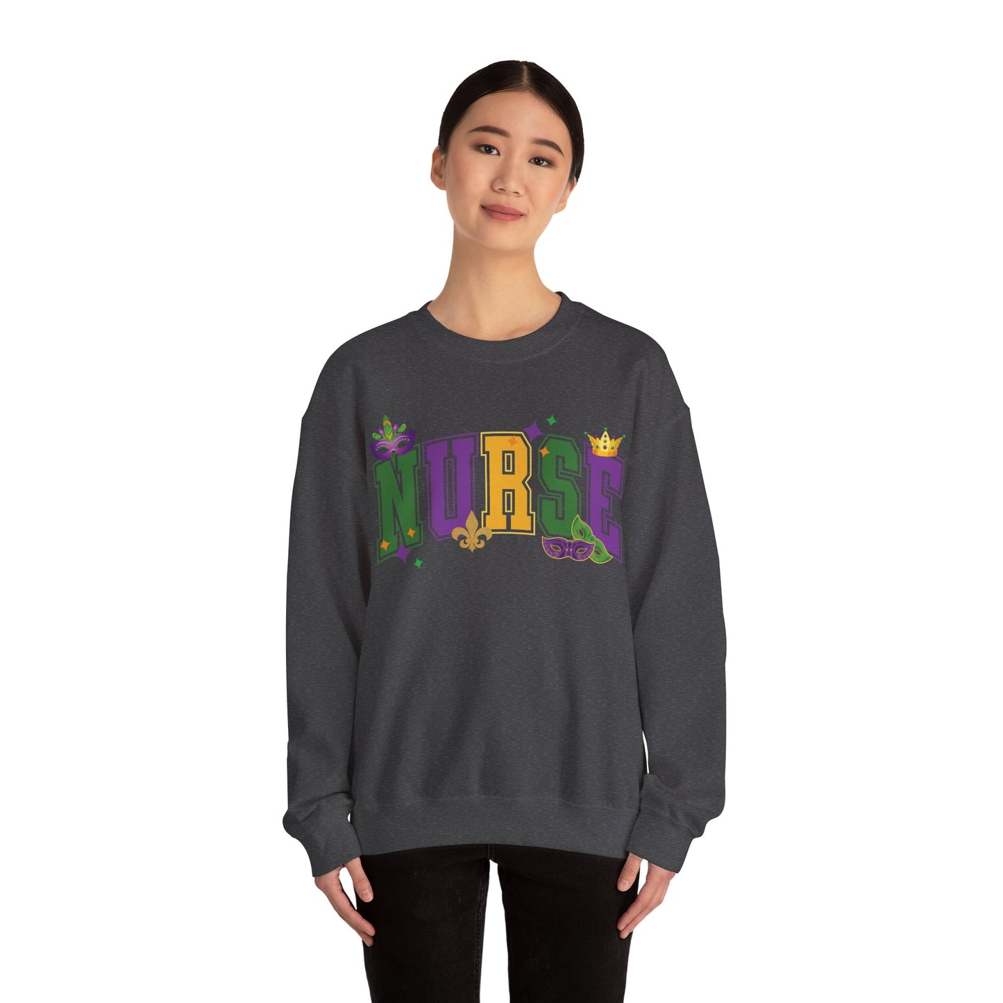 Mardi Gras Nurse Gildan Sweatshirt