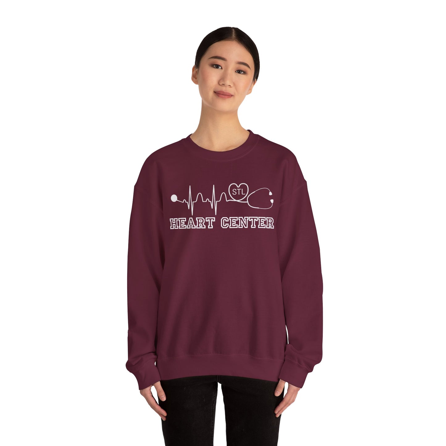 STL Heart Center EKG Gildan Sweatshirt, perfect to show you red and support heart disease!