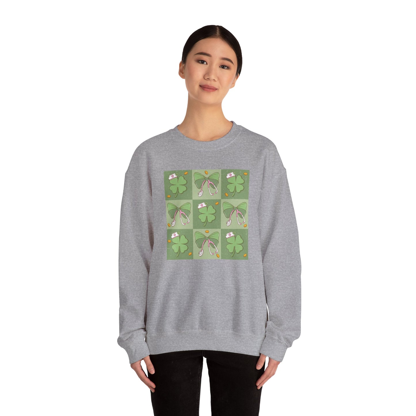 Cute Plaid Nurse St. Patricks Day Sweatshirt,  RN sweatershirt, ER Nurse, NICU Nurse, PICU nurse, clover, lucky nurse sweatshirt.