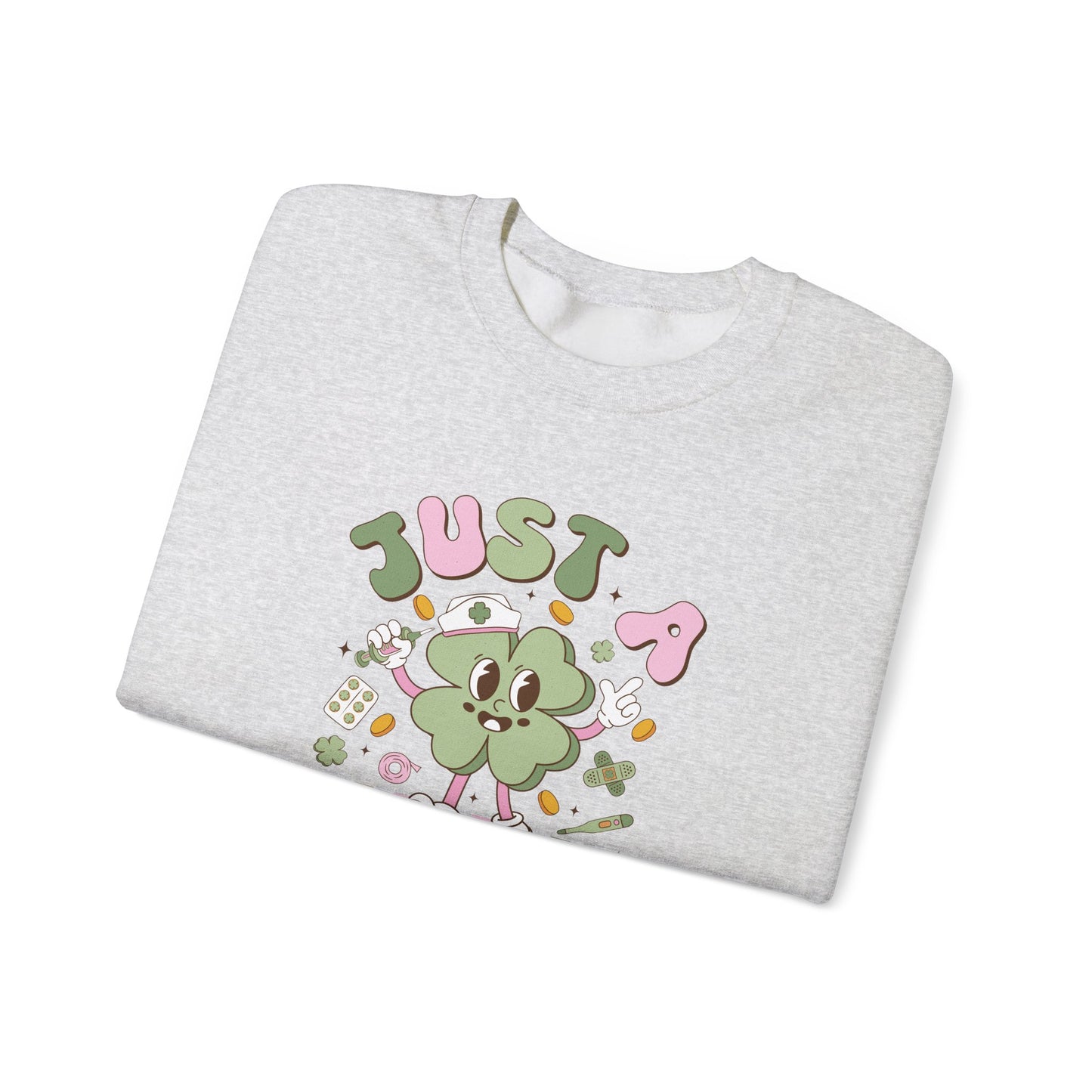 Just a little pinch Adorable Nurse St. Patricks Day Sweatshirt,  RN sweatershirt, ER Nurse, NICU Nurse, PICU nurse, clover, lucky nurse sweatshirt.