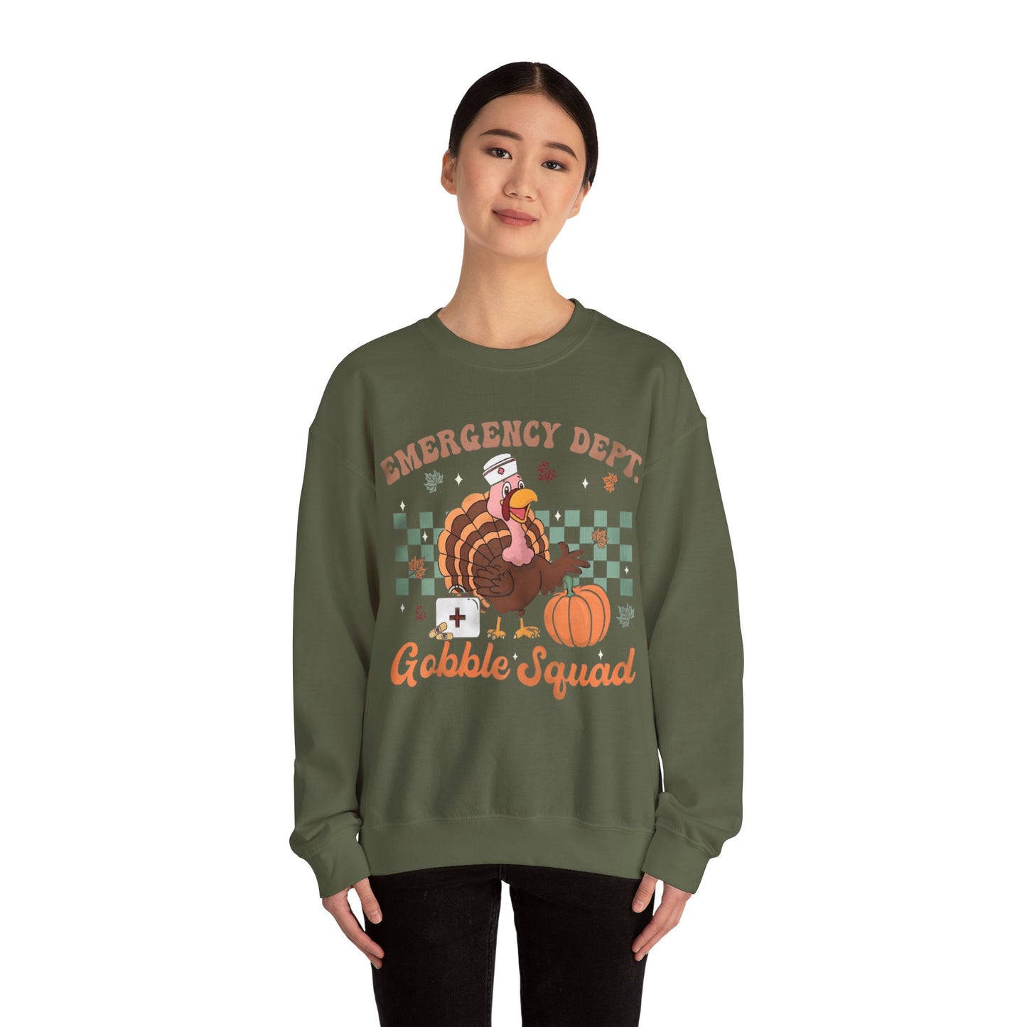 Turkey gobble squad Fall Pediatric Emergency Sweatshirt for all Fall Months, Nurse shirt, gift for nurse, everything fall