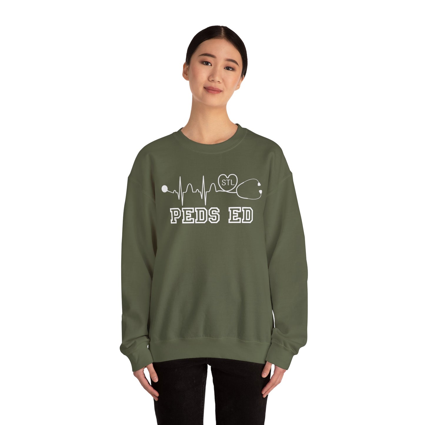 STL PEDS ED Sweatshirt-white lettering