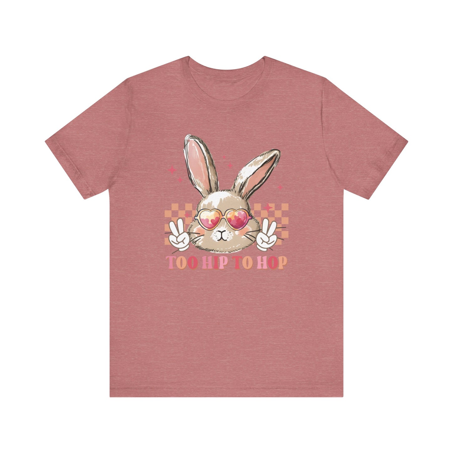 Too Hip to Hop Easter Women Shirt, Retro Chick, Nurse shirt, teacher shirt, Easter nurse, punny shirt, funny woman shirt.