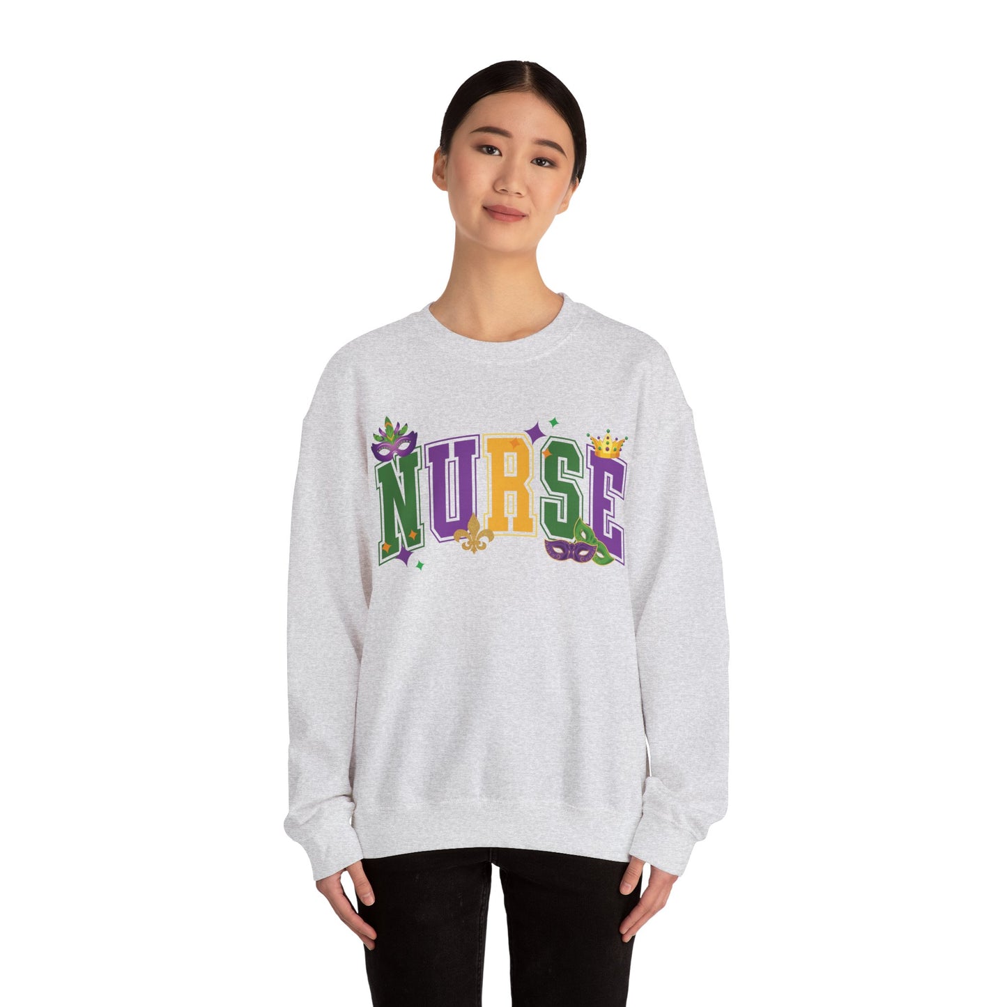 Mardi Gras Nurse Gildan Sweatshirt