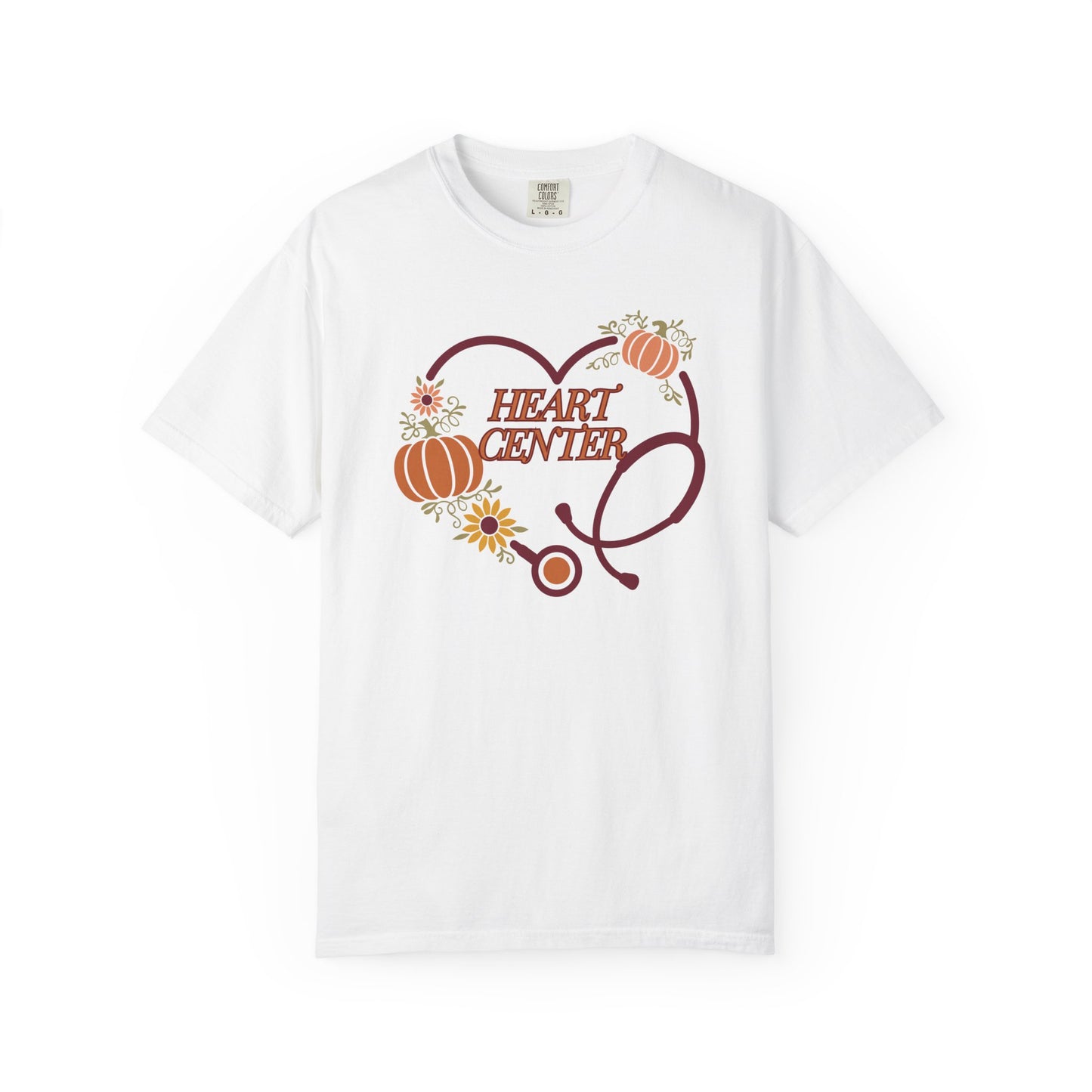 Fall heart center  Stethoscope heart, fall shirt, gift for nurse,cute holiday shirt, comfort colors, thanksgiving shirt