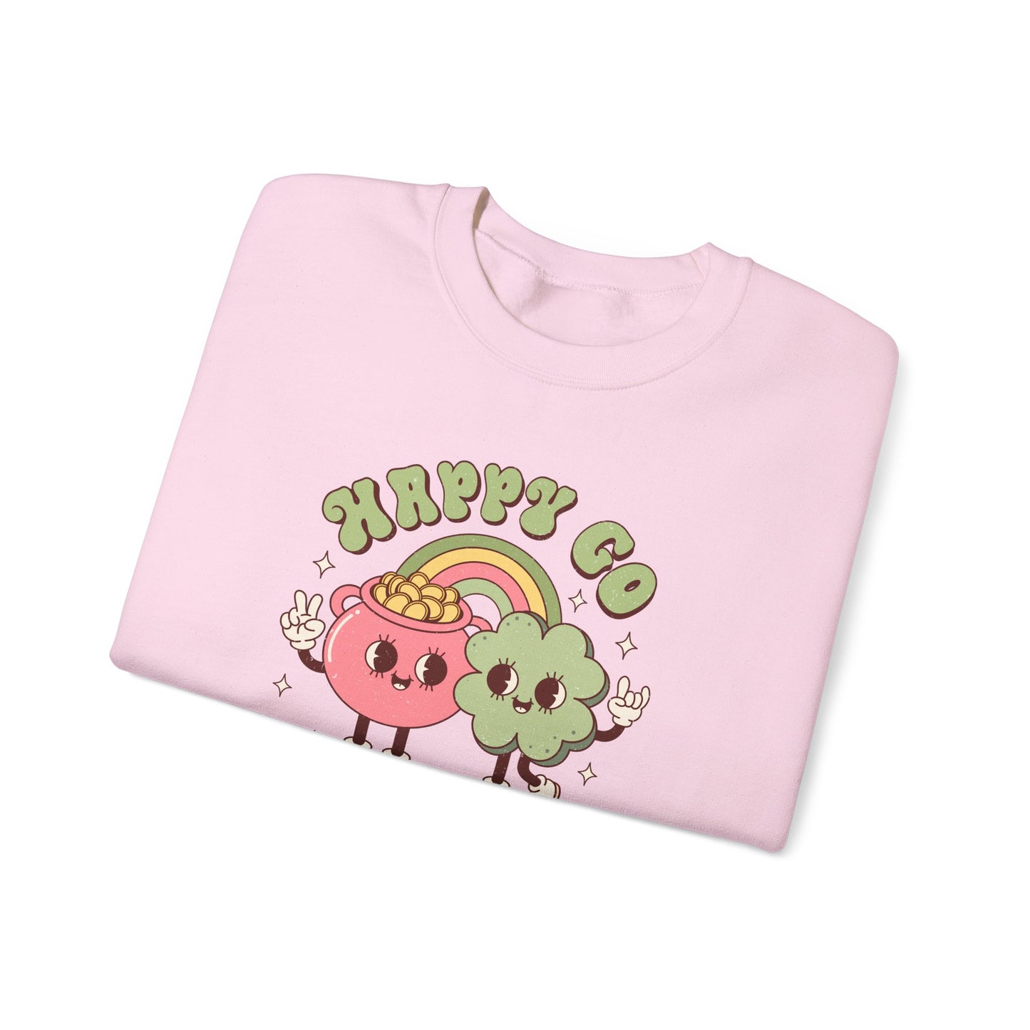 Happy Go Lucky St. Patricks Day sweatshirt, St. Pattys Nurse sweatshirt, ED RN, NICU, Teacher, Nurse Sweatshirt, Retro St. Pattys