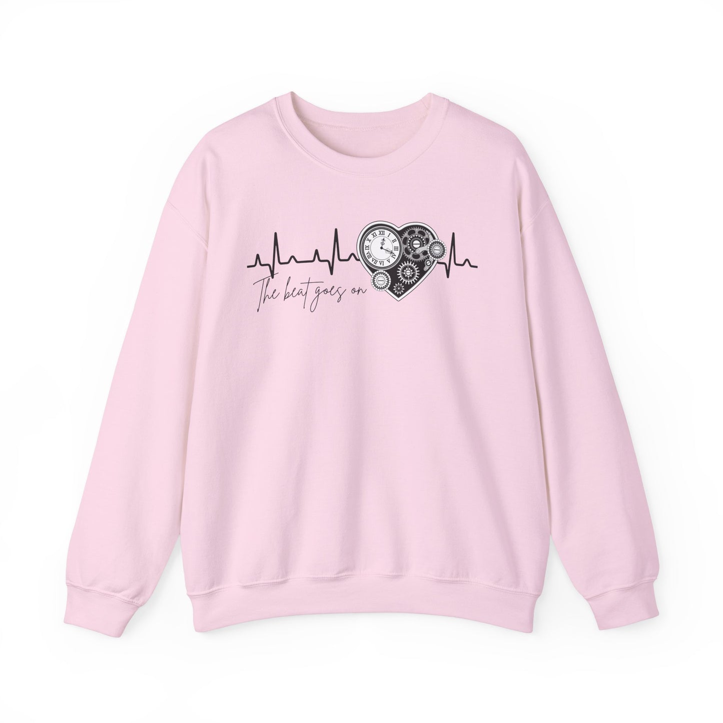 The beat goes on cardiology sweatshirt, cute and cozy mechanical heart gildan sweatshirt