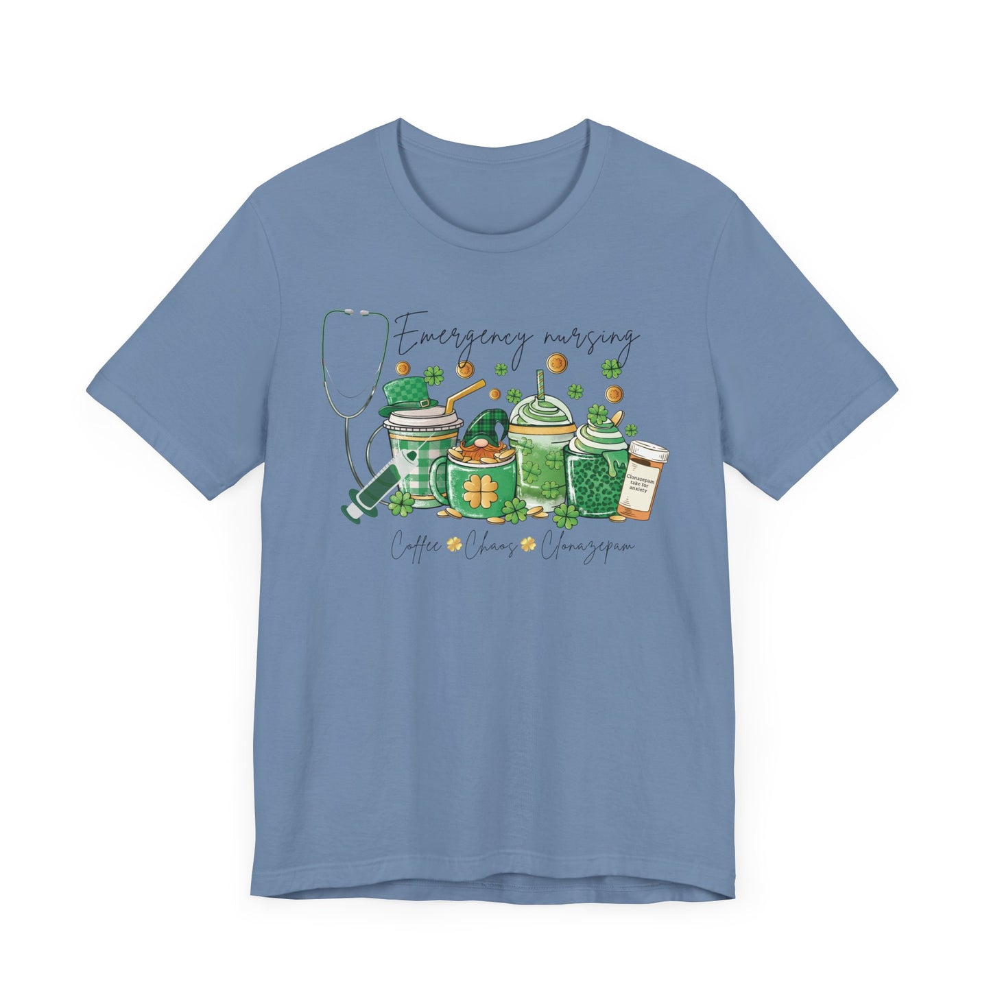 Emergency nurse Coffee Chaos St Patrick’s Day Shirt