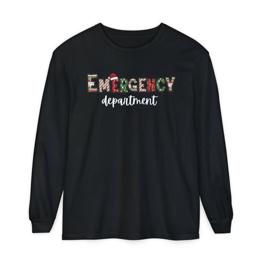 Comfort colors Christmas emergency department long sleeve, get festive with your coworkers !