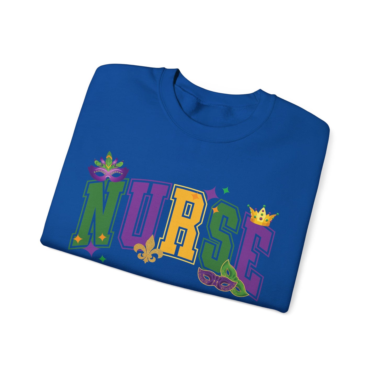 Mardi Gras Nurse Gildan Sweatshirt