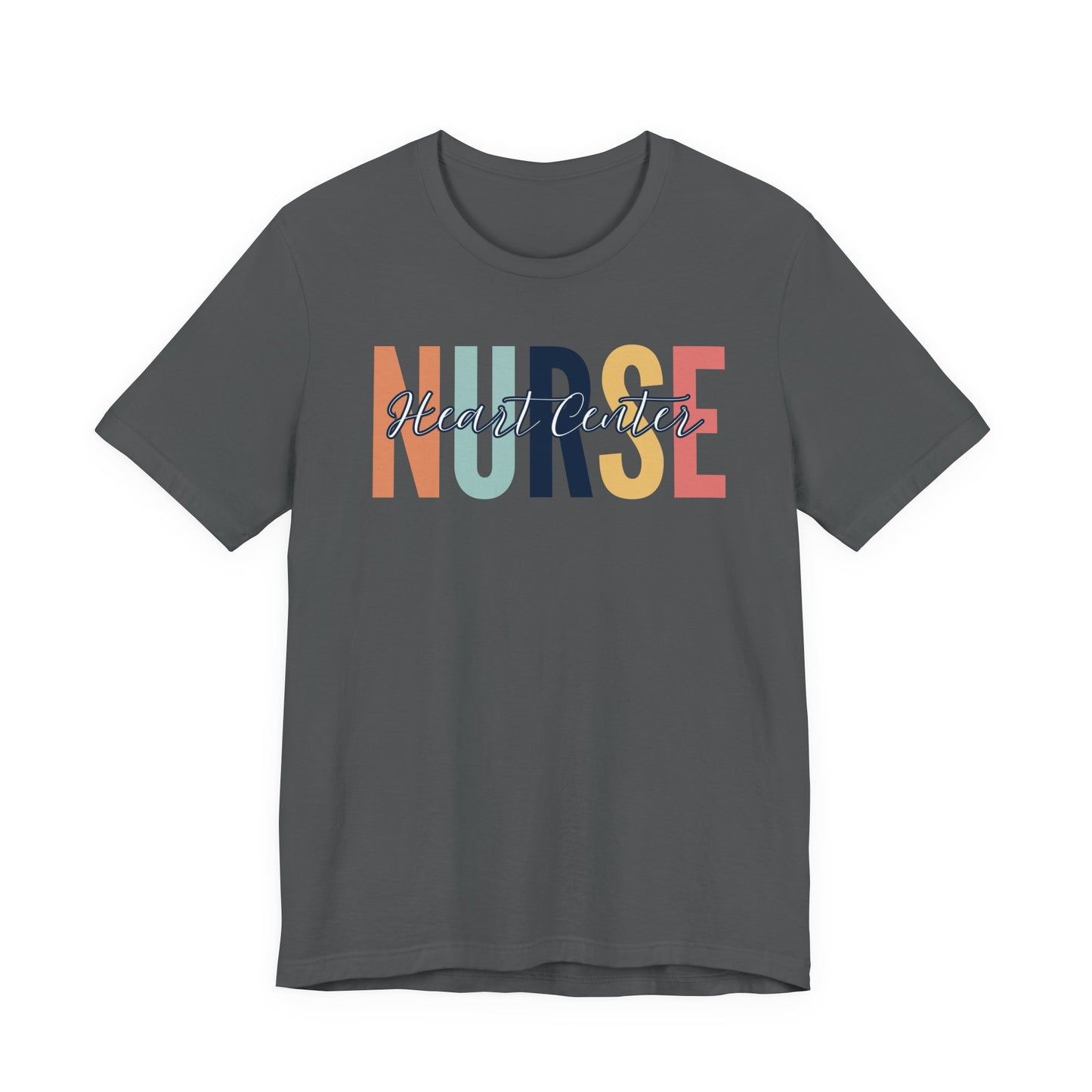 Heart center rainbow neutral Peds nurse Shirt, Gift for nurse, Graduation gift, birthday gift for nurse, ER nurse, RN shirt.