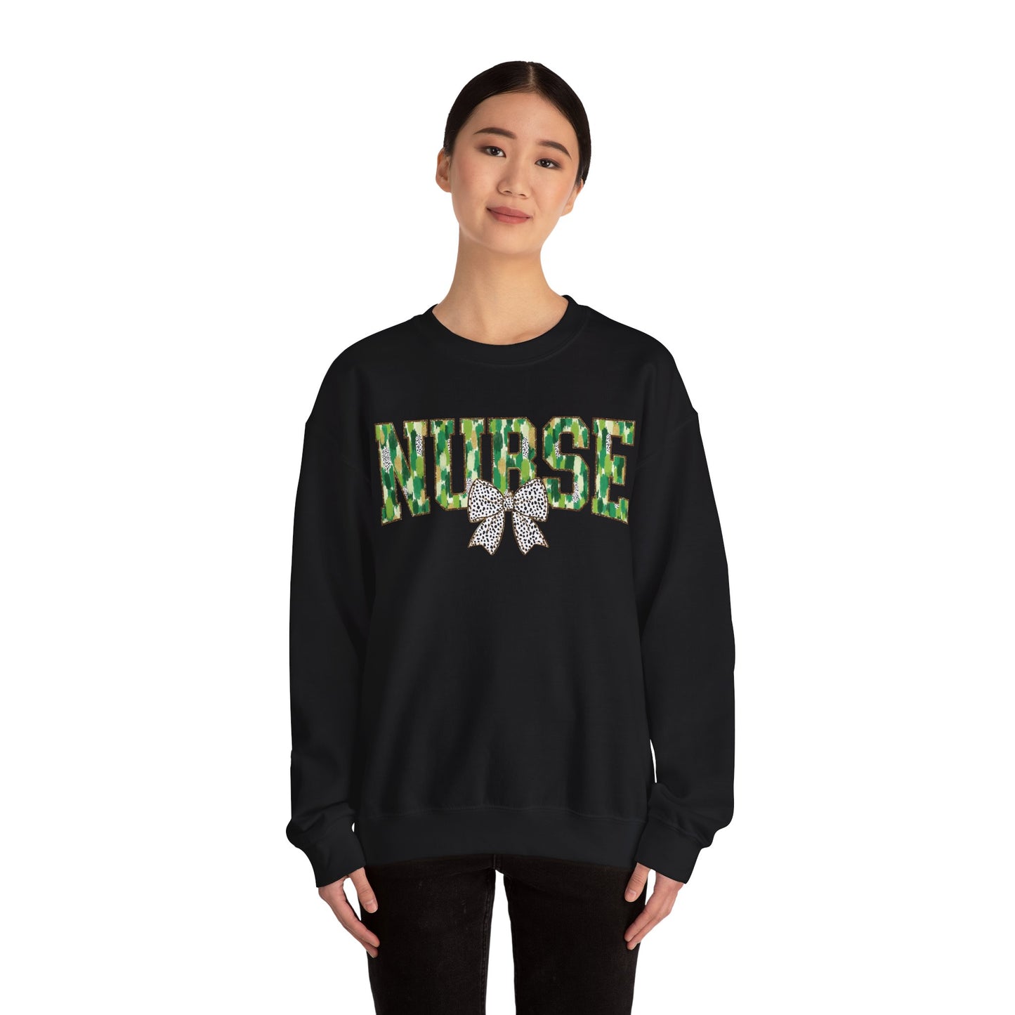 Nurse St. Patricks Day Sweatshirt Coquette Bow,  RN sweatershirt, ER Nurse, NICU Nurse, PICU nurse, clover, lucky nurse sweatshirt.