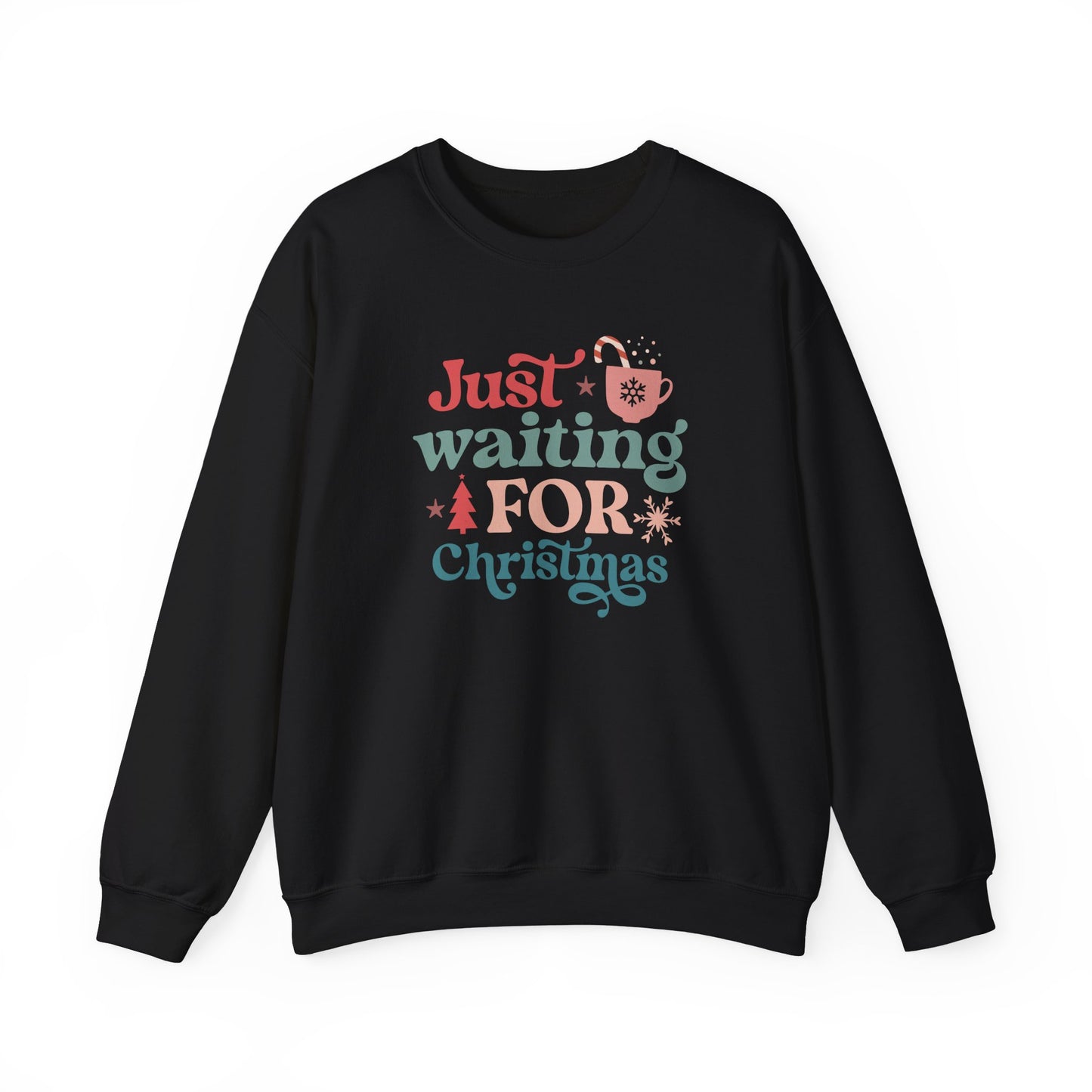 Just Waiting For Christmas Cozy Coffee Sweatshirt