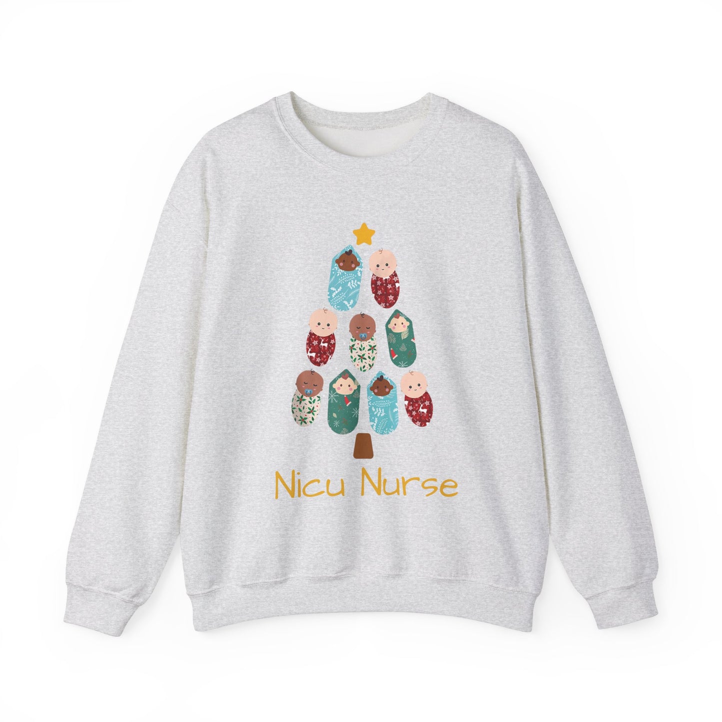 NICU Nurse Christmas Sweatshirt, cute baby tree, L & D Nurse, Gift For Nurse