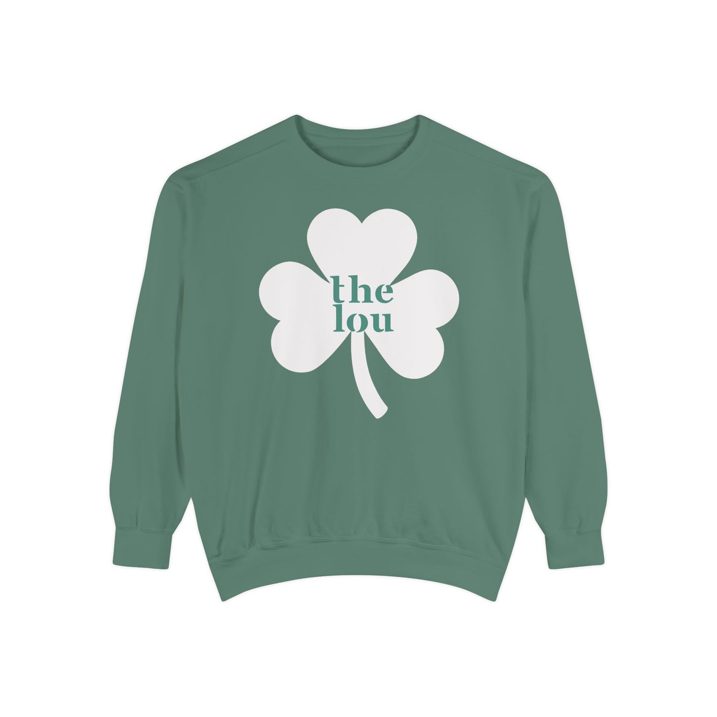 Simple St. Patricks Day sweatshirt, The Lou, St. Louis, customize your city, Color Comfort cute three leaf clover woman unisex sweatshirt.