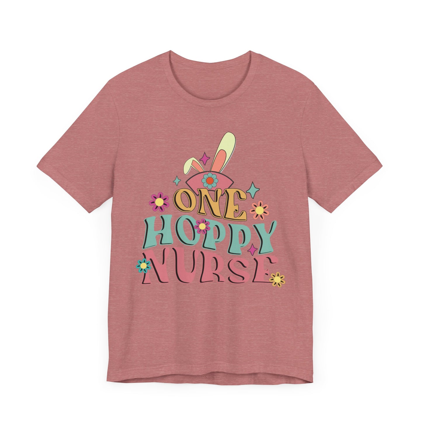 One Hoppy Nurse Easter Women Shirt, cute bunny Easter shirt for work or home!