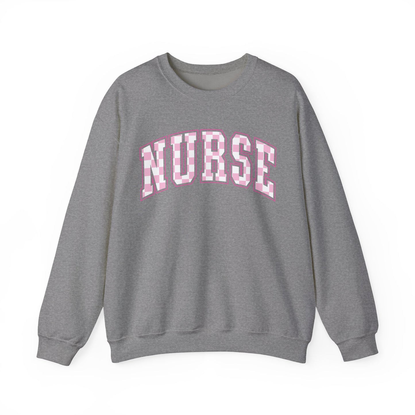 Retro Checkered Pink Nurse Gildan Sweatshirt