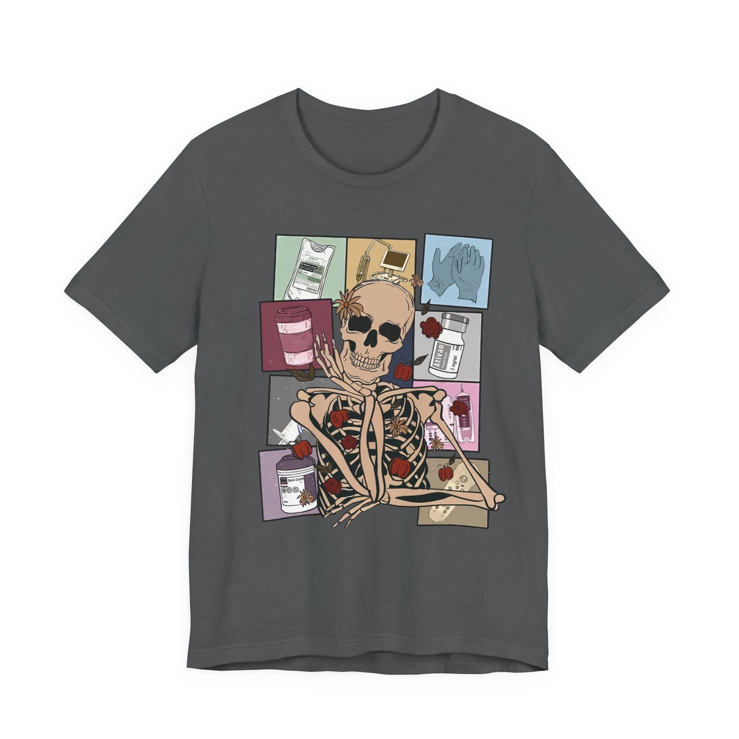 Funny skeleton nurse tshirt, Halloween sweatshirt, spooky season, ER RN, NICU nurse,  Halloween Nurse,, floral Halloween ghost,