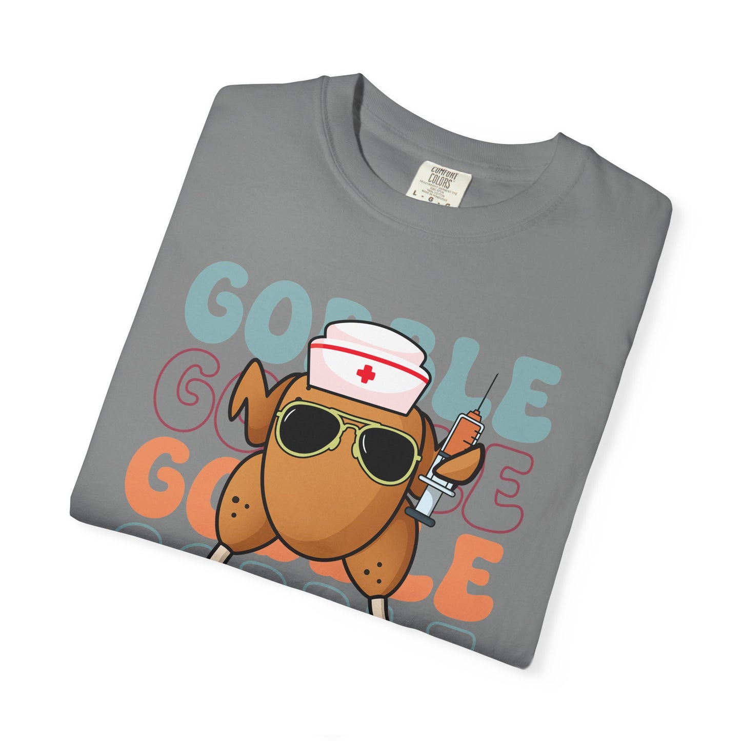 Funny gobble gobble turkey  Thanksgiving Comfort colors tshirt