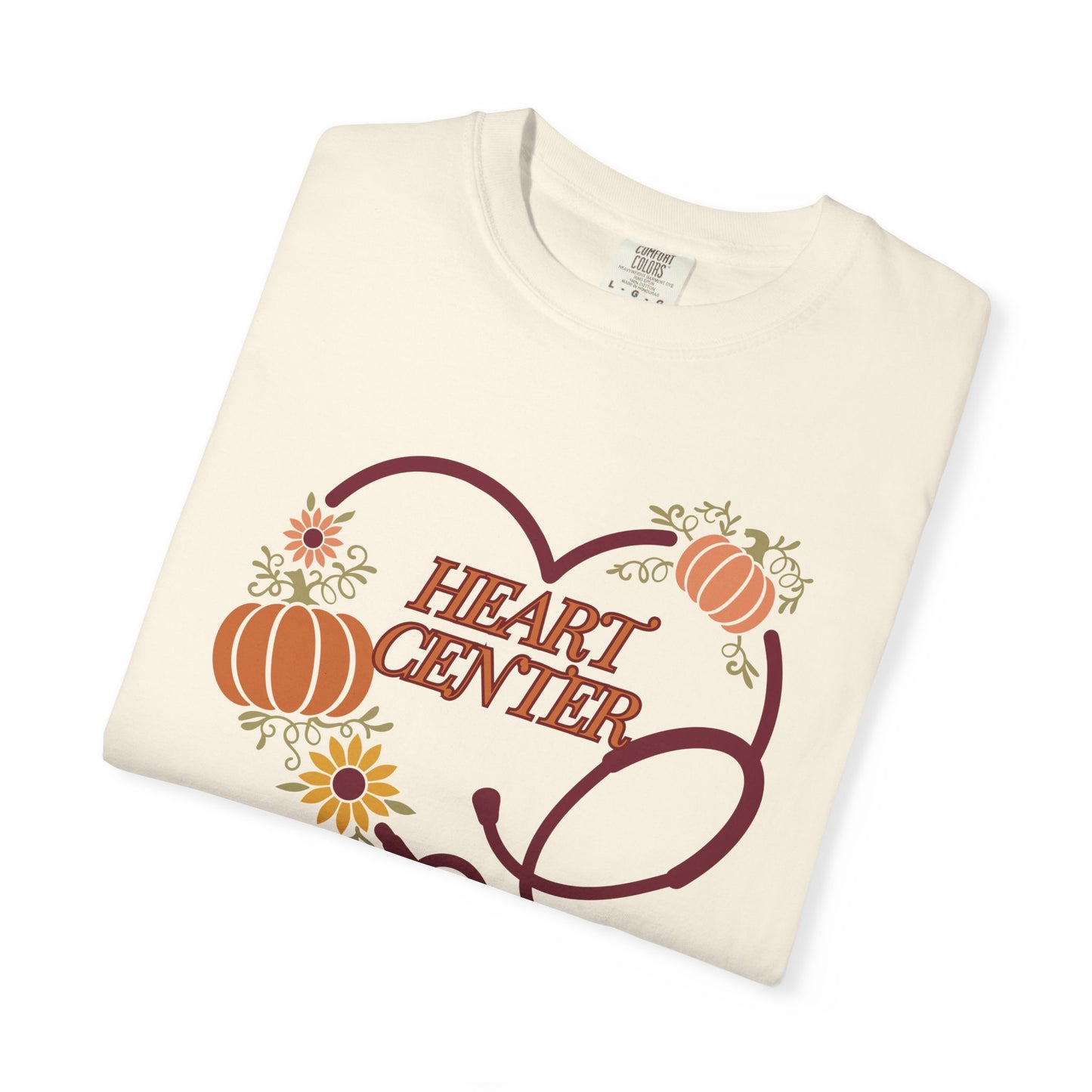 Fall heart center  Stethoscope heart, fall shirt, gift for nurse,cute holiday shirt, comfort colors, thanksgiving shirt