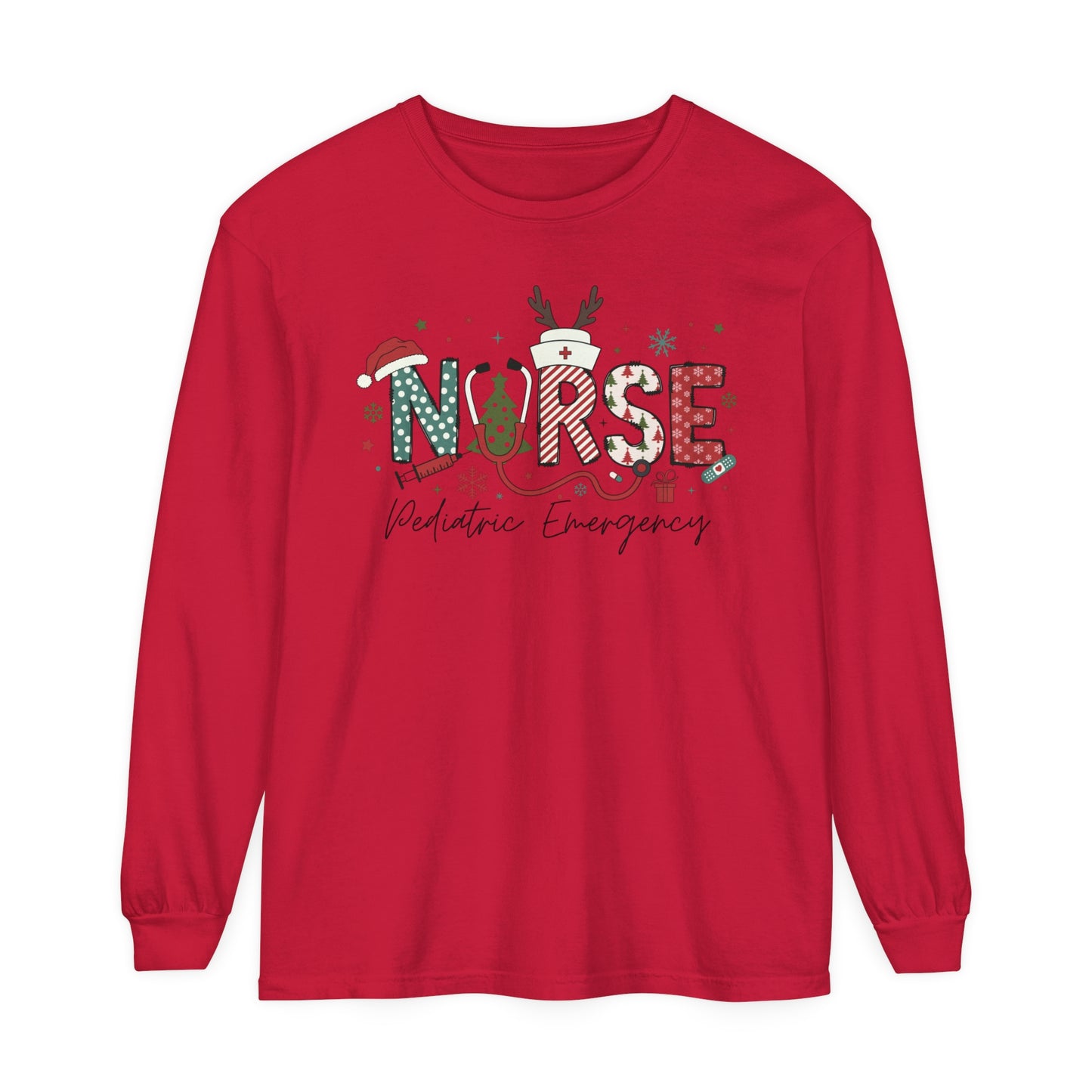 Pediatric Christmas sweatshirt, Festive shirt,Nurse Christmas Long Sleeve, comfort colors, perfect for groups!