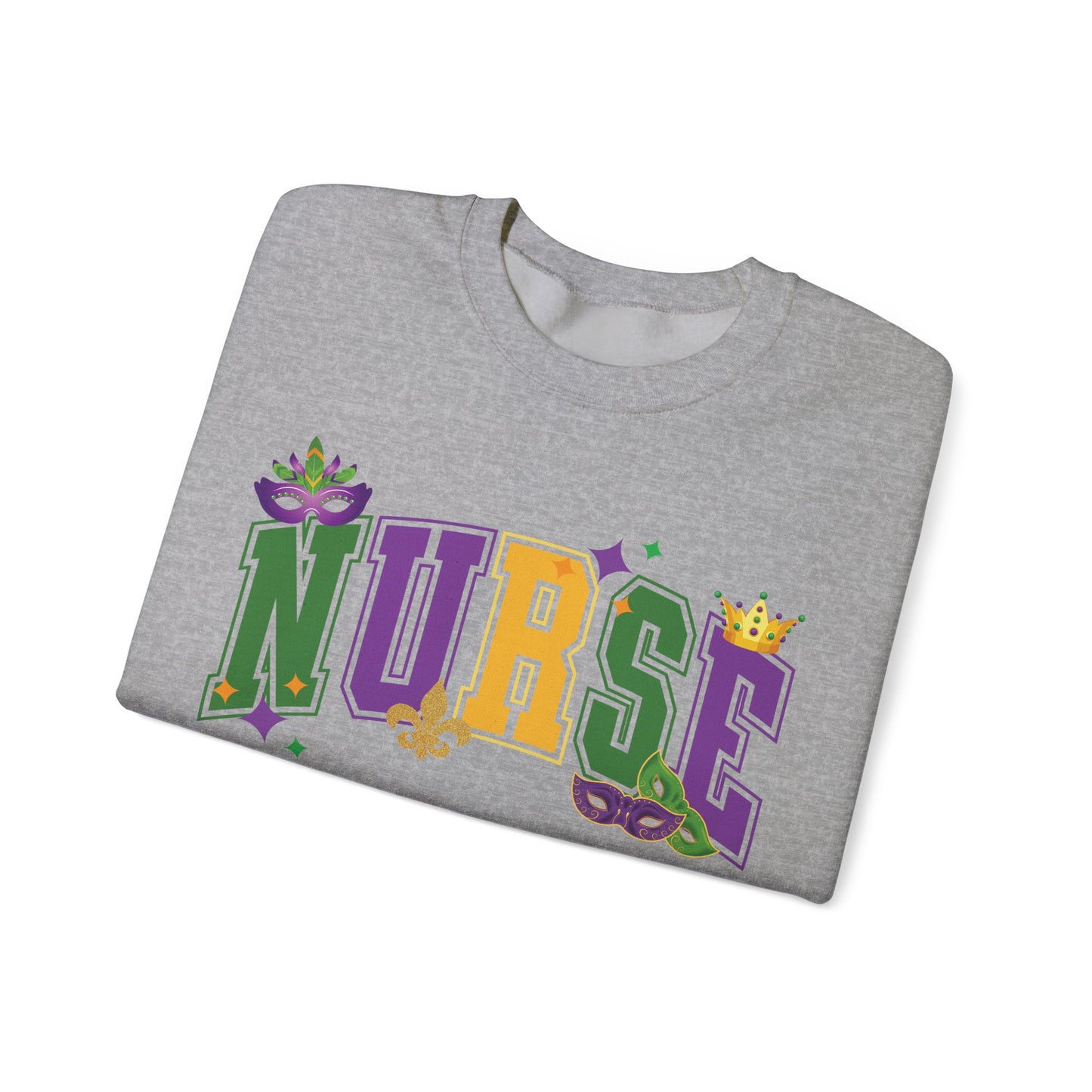 Mardi Gras Nurse Gildan Sweatshirt
