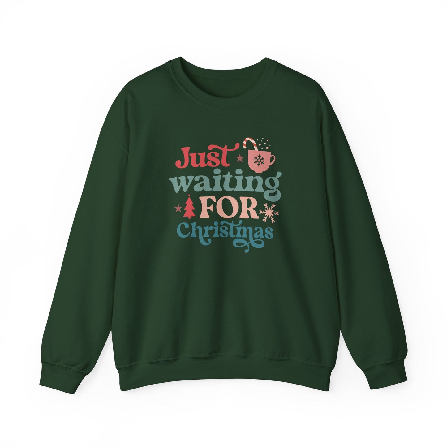 Just Waiting For Christmas Cozy Coffee Sweatshirt