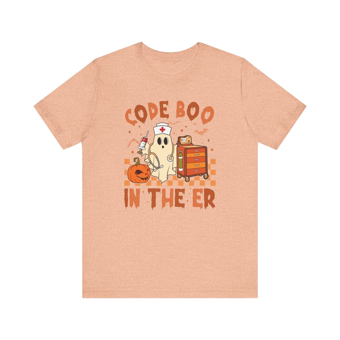 Code Boo in the ER, pediatric nurse Halloween shirt,, Comfort colors ghost nurse shirt, Peds nurse , Spooky nurse shirt