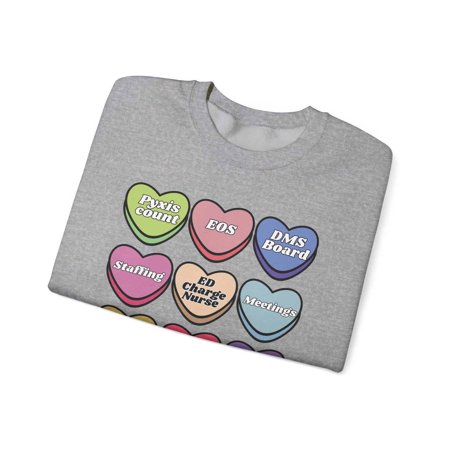 ED Charge Candy heart sweatshirt, perfect for Valentines Day ! Customize for your unit !