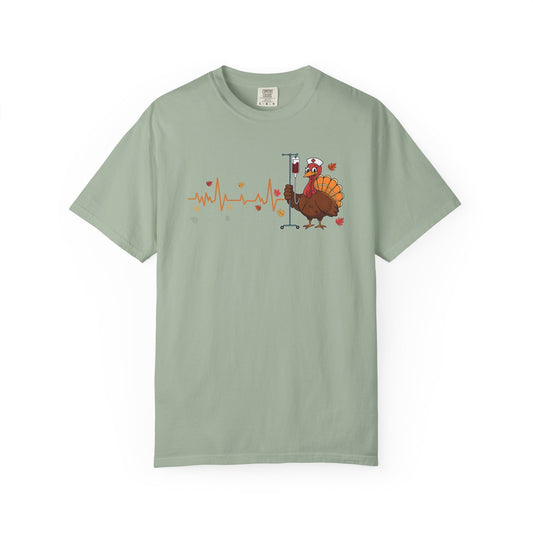 EKG turkey full front Nurse , pediatric nurse thanksgiving shirt, gildan turkey nurse shirt, Peds nurse , fall nurse shirt
