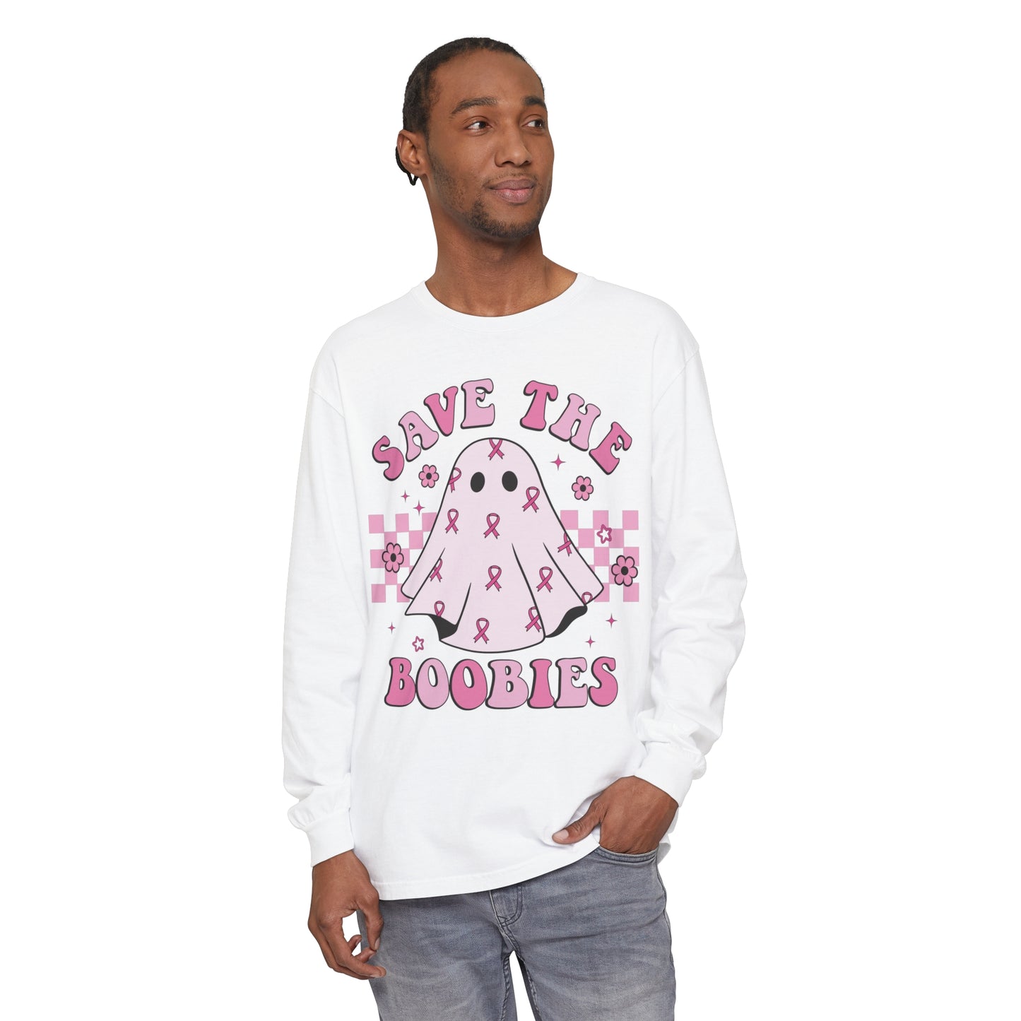 Save the boobies! Breast cancer Awareness long sleeve !  Show your support for your survivor or fighter !