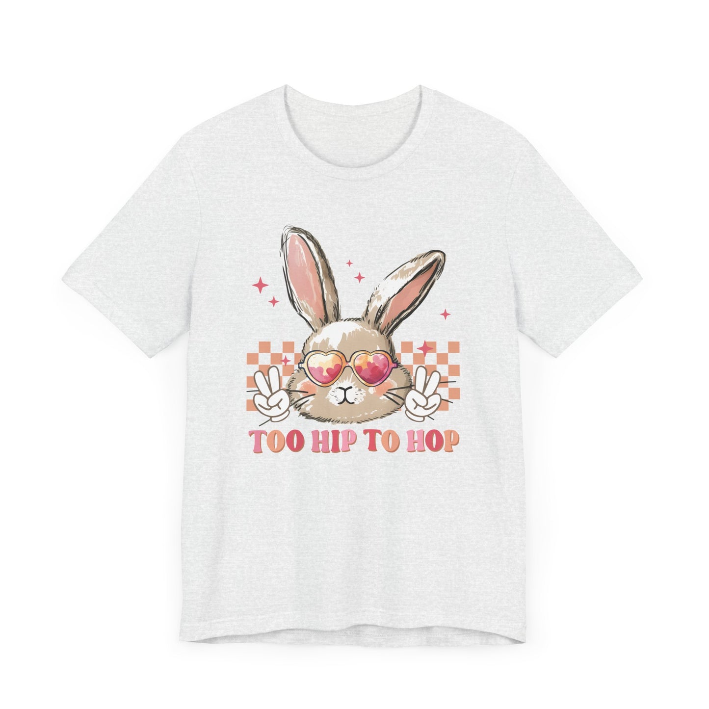 Too Hip to Hop Easter Women Shirt, Retro Chick, Nurse shirt, teacher shirt, Easter nurse, punny shirt, funny woman shirt.